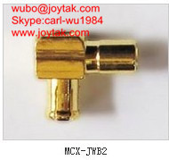 High quality gold plated MCX plug right angle coaxial adapter MCX-JW-B2