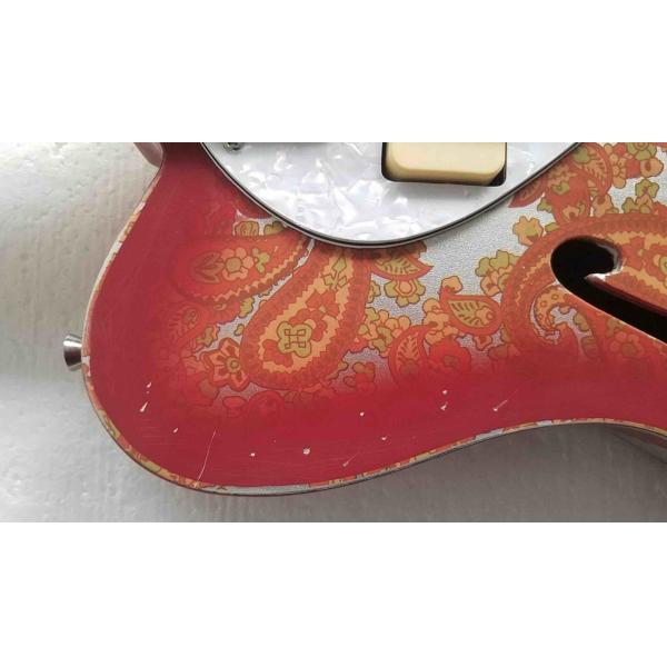 Custom Flower Power F-Holes Tele Electric Guitar