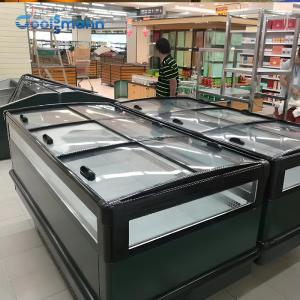 China Horizontal Supermarket Island Freezer Refrigerated Display Cabinet Cooler on sale