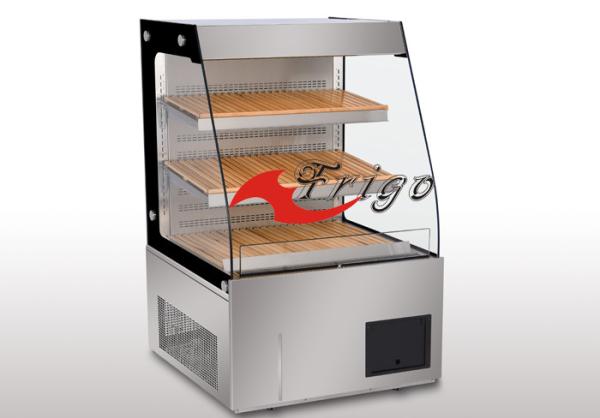 Quality 1.5 Version Open Refrigerated Display Case 2 Shelves Wooden Shelf - 1 To 6 Degree for sale