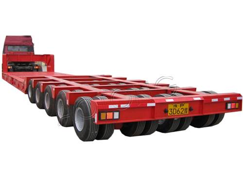 100 Ton Capacity Low Bed Trailer with Leaf Spring Suspension and Double Step Frame Beam