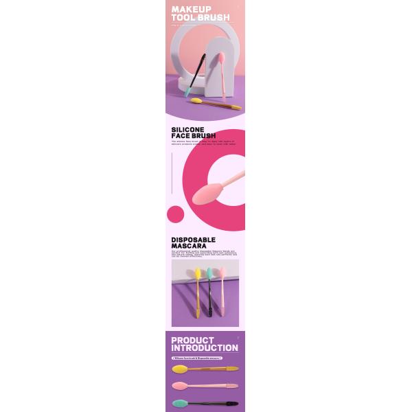 Waterproof Silicone Eyelash Brush Disposable Silicone Mascara Wands With PP Handle