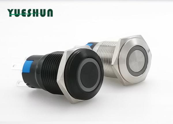 Quality Waterproof On Off Push Button Switch 16mm Ring Type LED Illuminated 1NO 1NC for sale