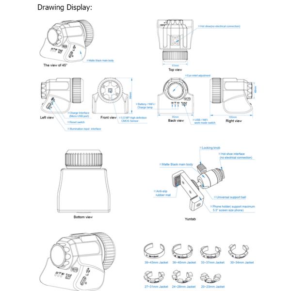 5.0M Resolution Portable Microscope Camera A59.4907 5.0mp With Manual Focus Knob