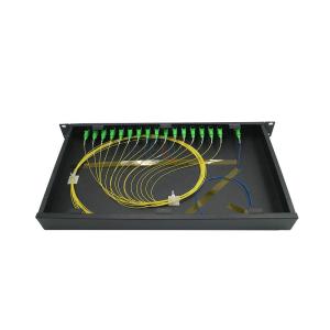 Wholesale 1x16 FTTH Passive PLC Splitter 1 RU 19&quot; Rack Mount SC APC Low PDL from china suppliers