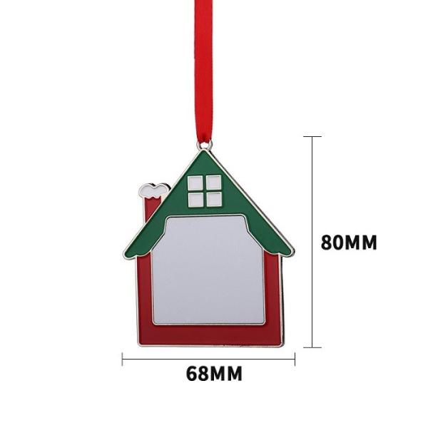 Sublimation Christmas Hanging Ornaments Metal Pendant For Christmas Tree Decoration