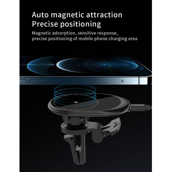 15W Fast Magsafe Car Mount Wireless Charger For Apple Iphone 12