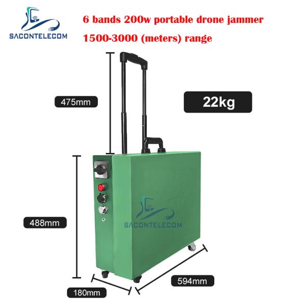 Trailer Type Drone Signal Jammer 200w High Power 3km Distance For DJI