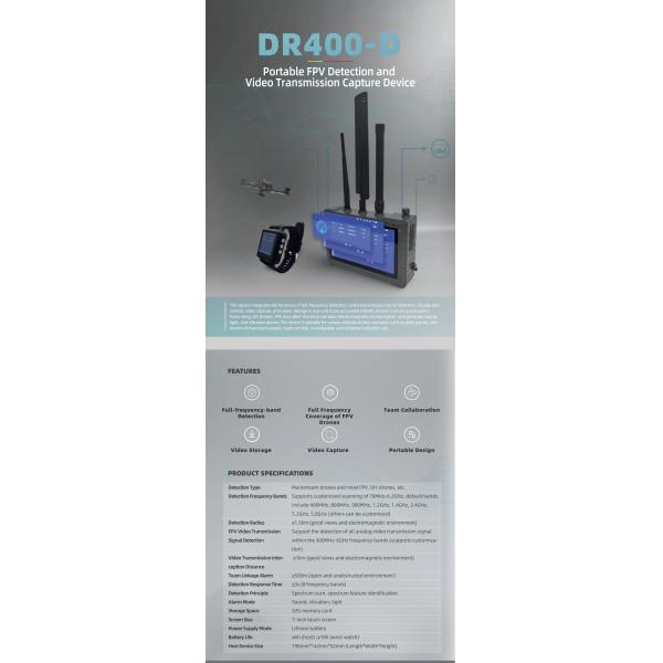 Portable FPV Transmission Interception Device Full-Band Detection and Customizable Scanning Options for Evidence Collection