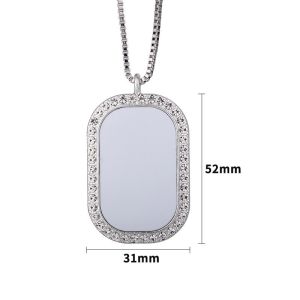 Sublimation Blank Necklace With Diamond Personalized Sublimation Blanks