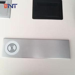China BNT Office Wireless Charger Hidden Manual Slip Open Cover Tabletop Socket with Aluminum Alloy Cover on sale