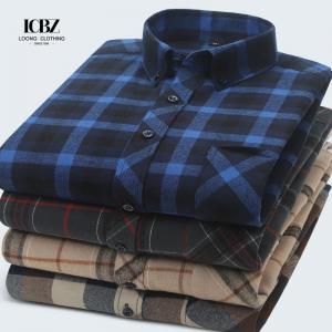 China LCBZ Man Fabric Shirt Flannel Long Sleeve Custom Design Shirts for Men Casual Style on sale