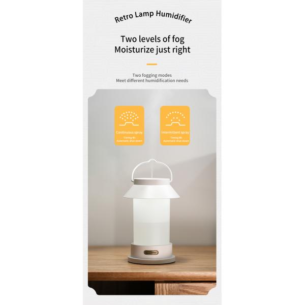 400ml USB Wireless Creative Design Portable Camping Lantern Shape Diffuser Hanging Type Outdoor Cool Mist Humidifier