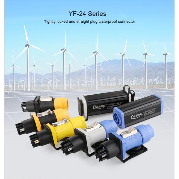 CNLINKO IP68 Waterproof 3 Pin Adapter Connector Plastic Shell Cable Plug Socket M24 3 Pole Wire Connector