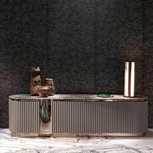 Green Paper File Cabinet Console Table Marble 0.55m TV Cabinet And Console Table