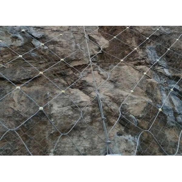 Square Hole Slope Protection Mesh Netting Length Cunstomized For Prevention Falling Rocks