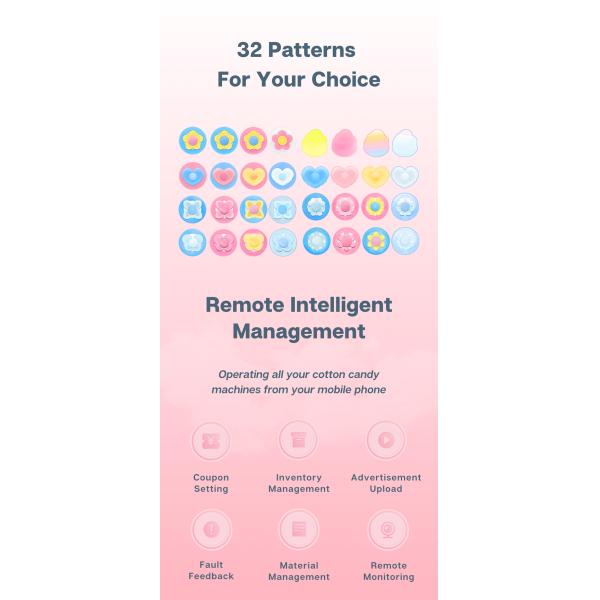 Micron Automatic 32 Fruit Flavor Small Cotton Candy Vending Machine for street food business with afforable price