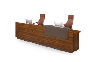 China Commerical Salon Reception Counter Desk Environmental Friendly With Veneer on sale