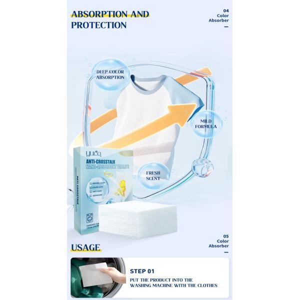 Anti Staining Color Absorbing Laundry Sheets Dyeing Proof Eco Friendly