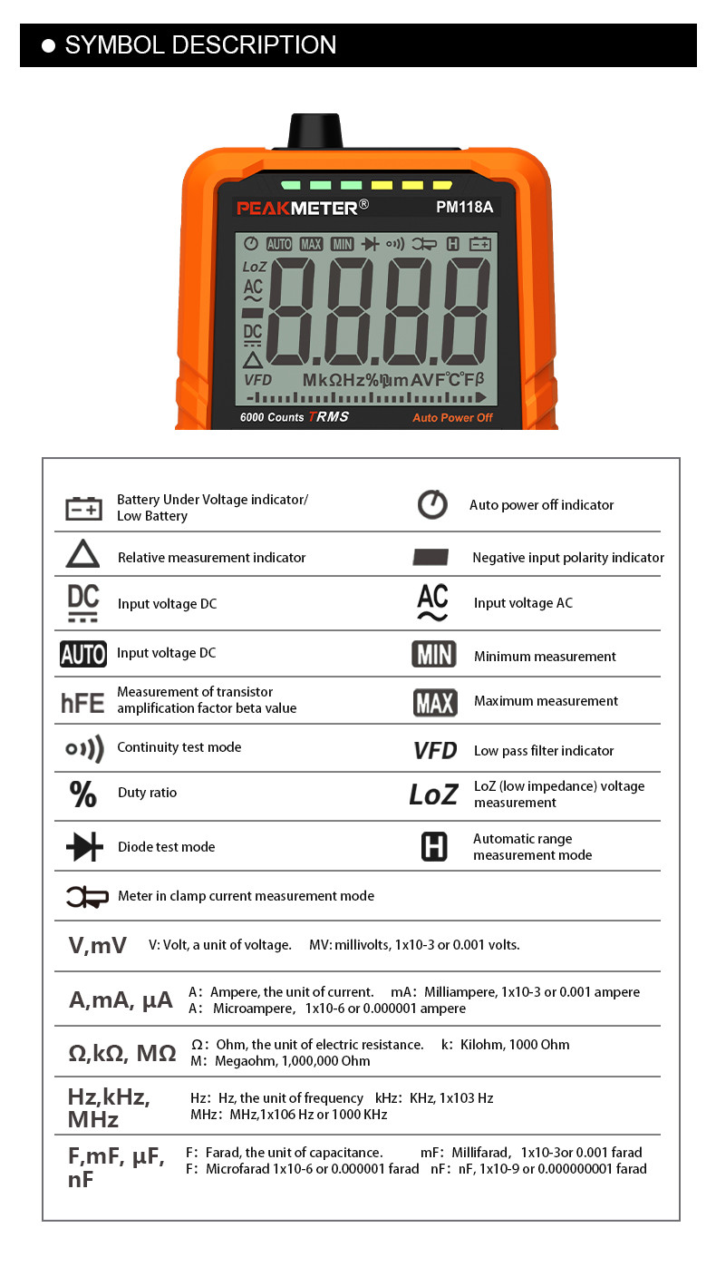 Manual And Auto Range Digital Meter for AC DC Voltage MAX And MIN Measurement