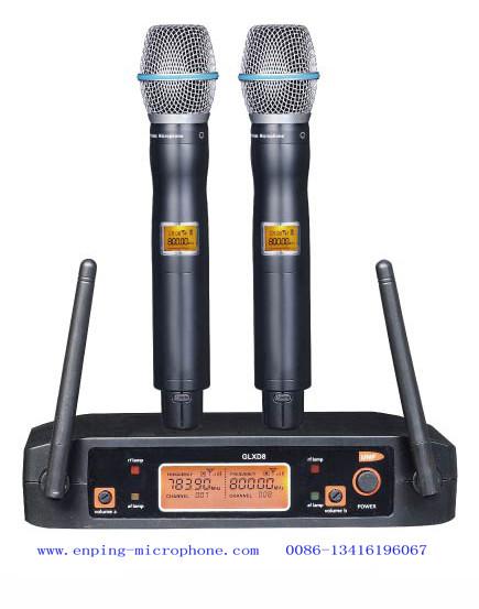 Quality LS-D8 wireless microphone system UHF IR selectable frequency PLL  small microphone SHURE copy for sale