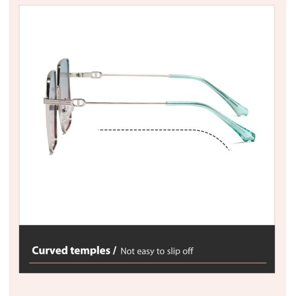 Oversized Metal Frame Sunglasses Anti UV Non Polarized Protect Eyes