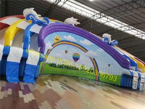 Wholesale rainbow giant water slide with pool from china suppliers