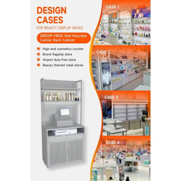 GDR09-YB05 Retail Display Counter with LED Light Strips and Aluminum Price Tag Slot for Department Stores