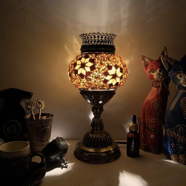 Turkish mosaic aroma table Lamp vintage art deco Handcrafted Moroccan Table Lamp(WH-VTB-10)