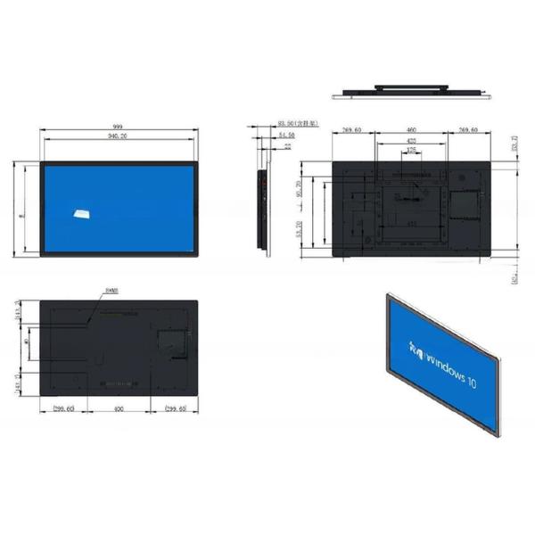 slim bezel wall mount capacitive touch screen 43" inch interactive WIFI 4G network advertising android tablet