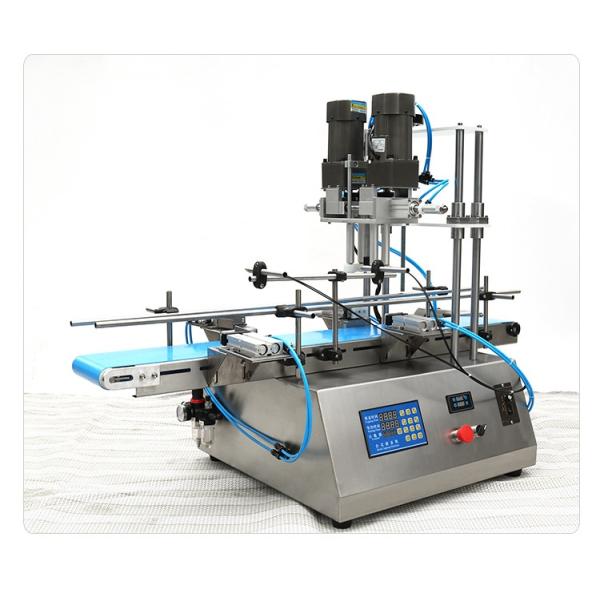 High Efficiency Semi Automatic Desktop Pneumatic Screw Machine Plastic Cap for Cosmetics Water Beverages Glass Spray Bottles