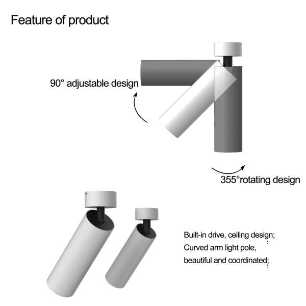 90 Degree Spotlight Rail Lighting , 2700k-5700k Surface Mounted Track Lighting