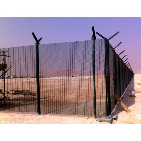 PVC Powder Coated Wire Mesh Fence 3" X 0.5" X 8 Gauge 358 Anti Climb Wire Mesh Fencing