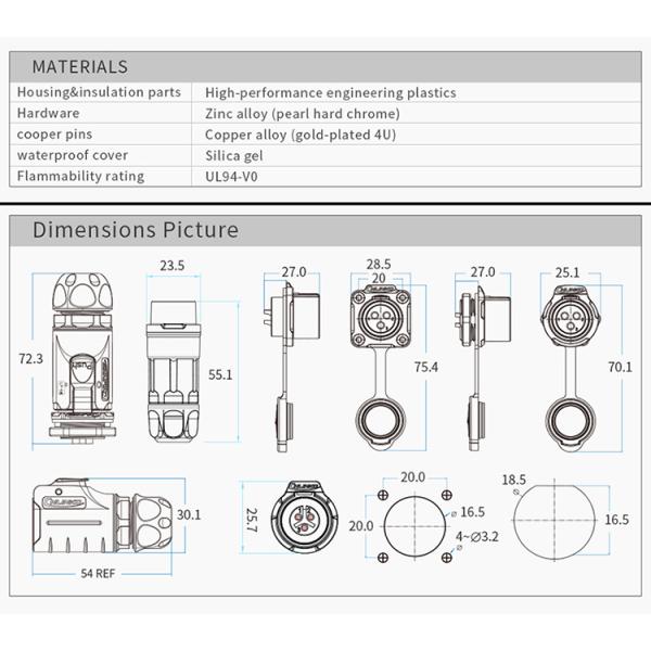 Cnlinko LP16 Power Function signal Male and Female Series 2 3 4 5 7 8 9 Pin Waterproof Connector Manufacturer Led Connector