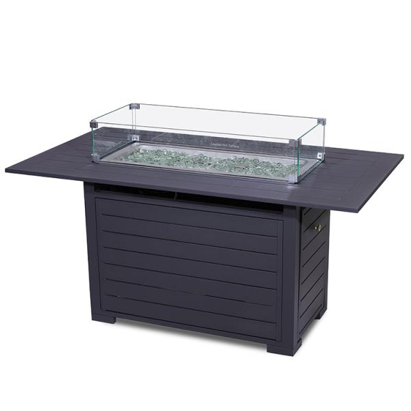 50000 BTU Rectangular Table Top Fire Pit Contemporary Design