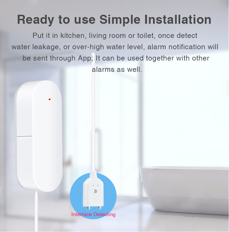 Tuya IP66 Flow Based Water Leak Detection Smartlife Water Sensor