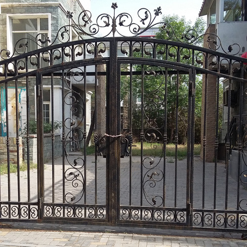 Black Custom Wrought Iron Gates Ornamental Iron Doors Easily Assembled