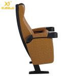 Black Head Yellow Leather Folding Wrap Armrest Tip Up Seat Cinema Theater Room