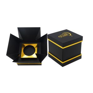 Wholesale Luxury Black Tealight Rigid Candle Box Packaging Foldable Custom from china suppliers