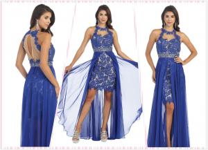 China Blue Prom dress gown evening dress#MQ1137 on sale