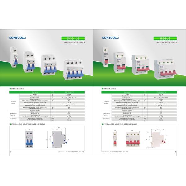 White isolator switch 16-125A IEC60947-3 1P,2P,3P,4P