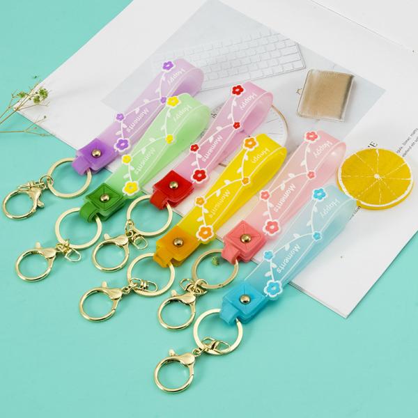 Personalized Luminescent Silicone Pendant Keychain Wrist Keychain Bracelets For Keys Or Wallets