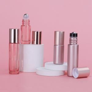 Wholesale 10ml Glass Cosmetic Containers Ampty Pink Essential Oil Glass Roller Bottle from china suppliers