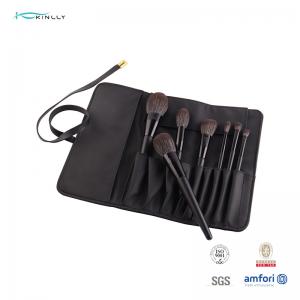 China Synthetic Hair 7pcs Soft Makeup Brush Set With Matte Wooden Handle on sale