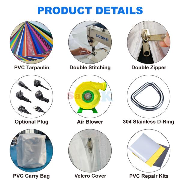 Free Design Huge White Cube Air Tents PVC Tarpaulin Event Inflatable Tent