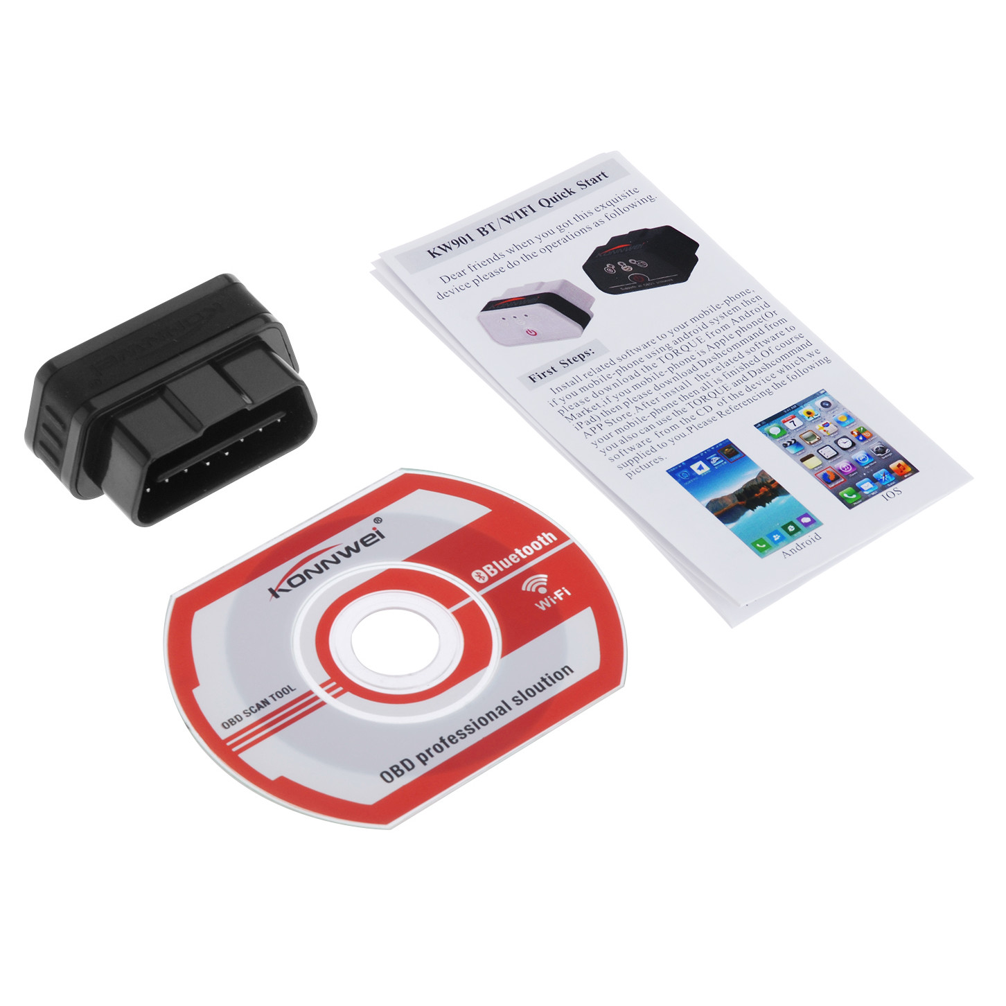 KW901 Gauge Obd2 Bluetooth Car Diagnostic Tool Android Test Car Engine ABS Housing
