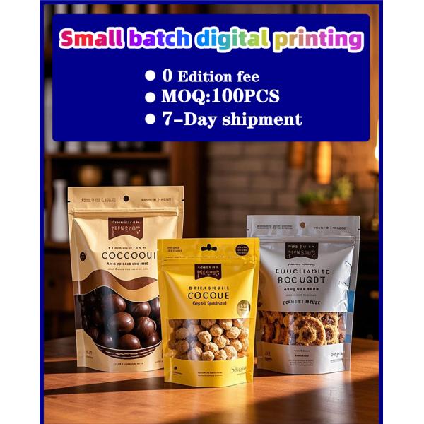 Food Packaging Bag 3-Layer Composite Moisture-Proof Stand-Up Zipper Closure