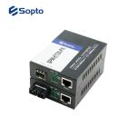 Single Mode Fiber Media Converter Fiber To Ethernet Built In IP Based Web