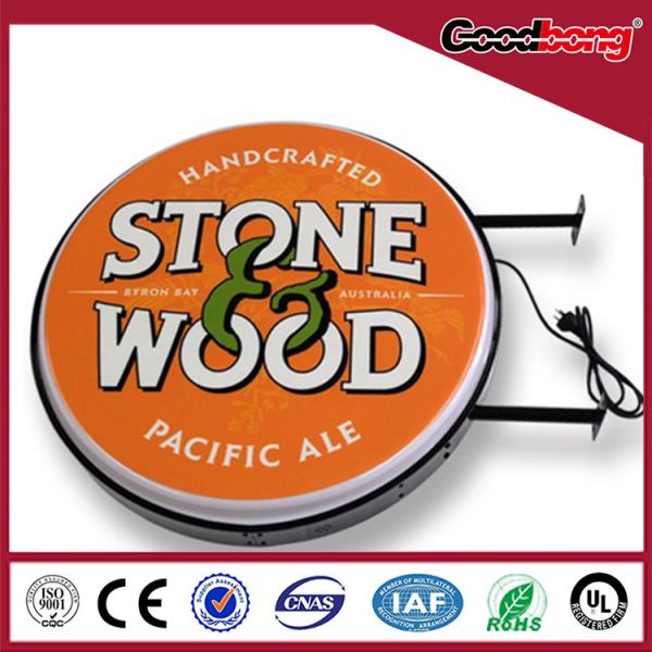 Quality Newest Design Round Light Box Acrylic Signage Double Sided for sale