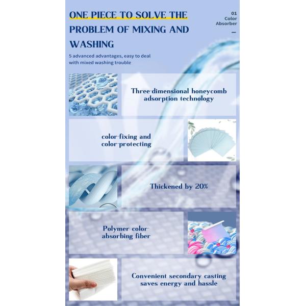 Anti Staining Color Absorbing Laundry Sheets Dyeing Proof Eco Friendly